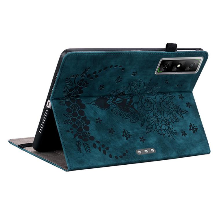 For Infinix Xpad GT Butterfly Rose Embossed Leather Tablet Case