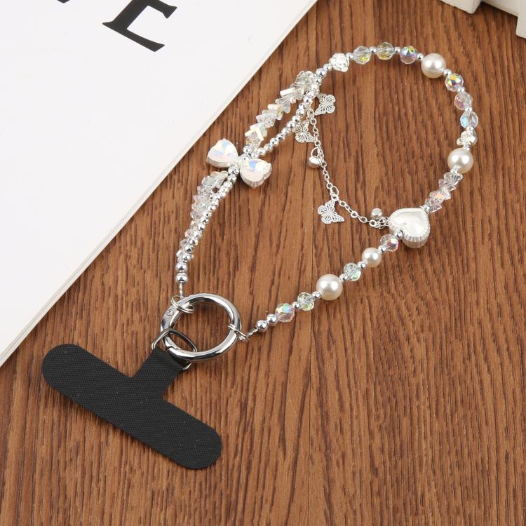 Love Butterfly Bead Chain Phone Anti-lost Short Lanyard