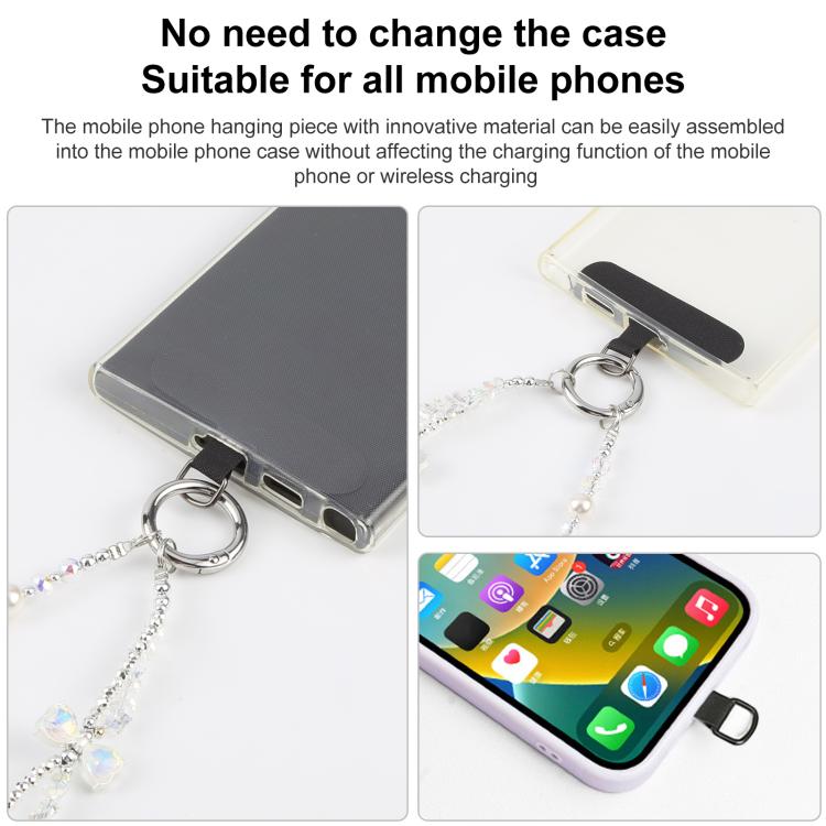 Love Butterfly Bead Chain Phone Anti-lost Short Lanyard