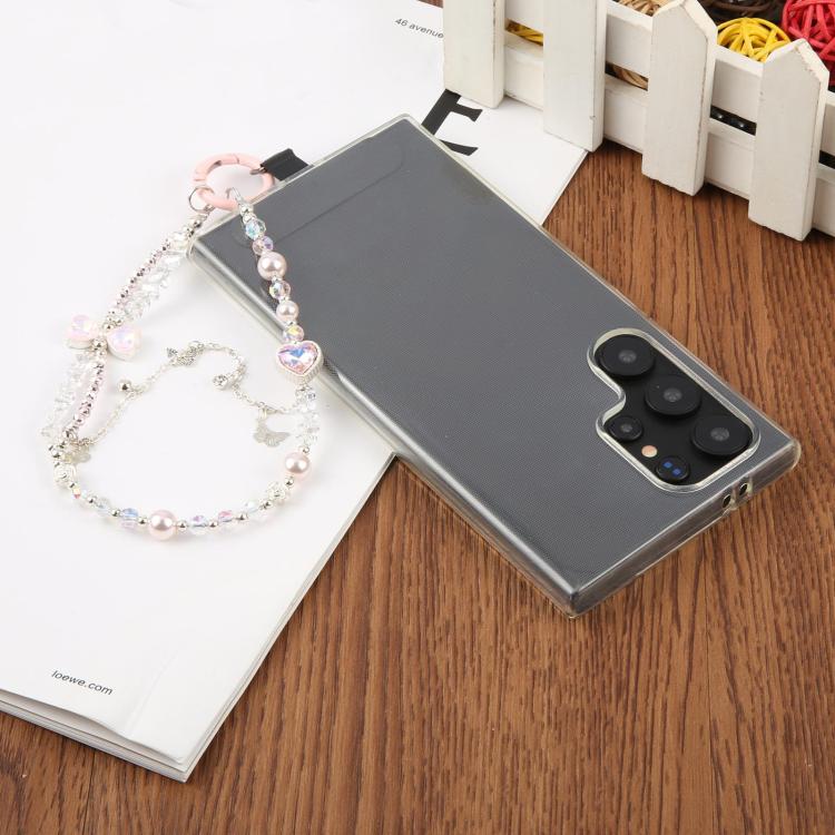 Love Butterfly Bead Chain Phone Anti-lost Short Lanyard