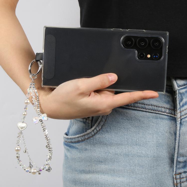 Love Butterfly Bead Chain Phone Anti-lost Short Lanyard