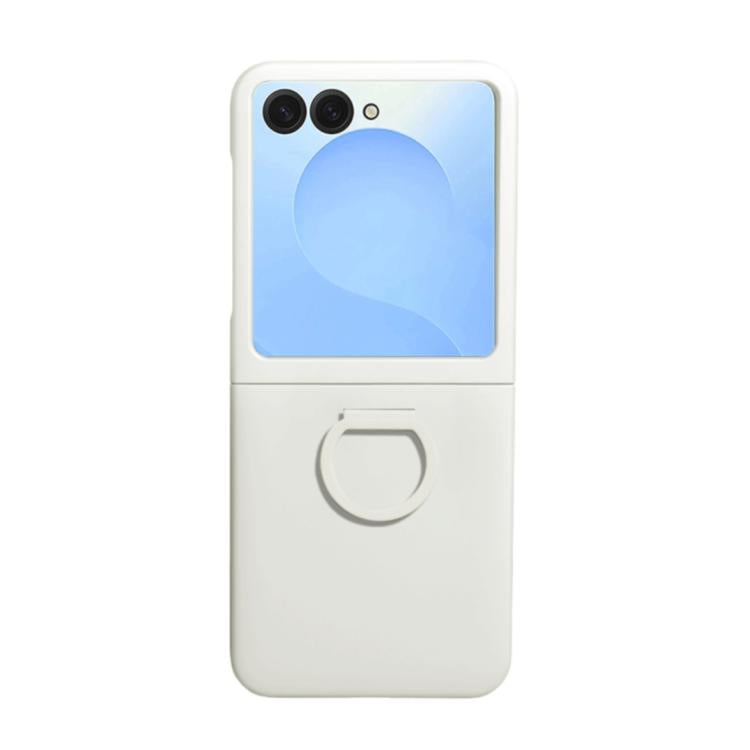 For Samsung Galaxy Z Flip7 FE / 6 / 5 5G Large Window Ring Holder Skin Feel PC Phone Case