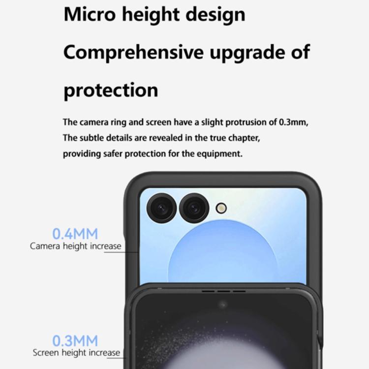 For Samsung Galaxy Z Flip7 5G Large Window Ring Holder Skin Feel PC Phone Case