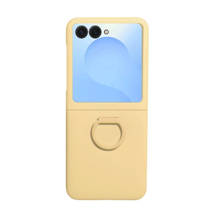 For Samsung Galaxy Z Flip7 5G Large Window Ring Holder Skin Feel PC Phone Case