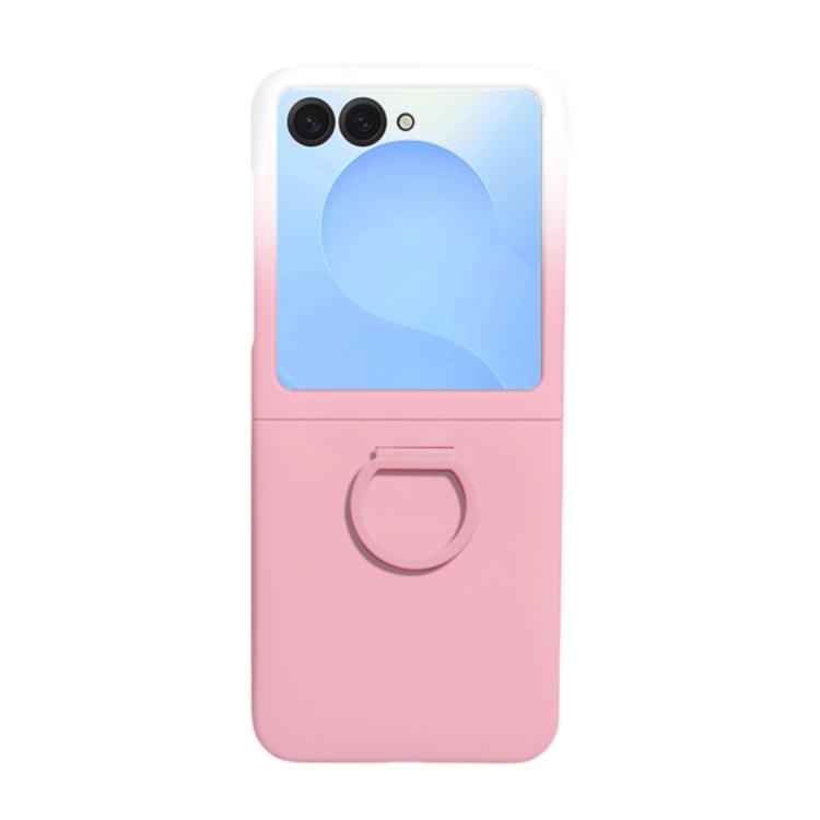 For Samsung Galaxy Z Flip7 5G Large Window Ring Holder Skin Feel PC Phone Case