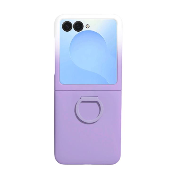 For Samsung Galaxy Z Flip7 5G Large Window Ring Holder Skin Feel PC Phone Case
