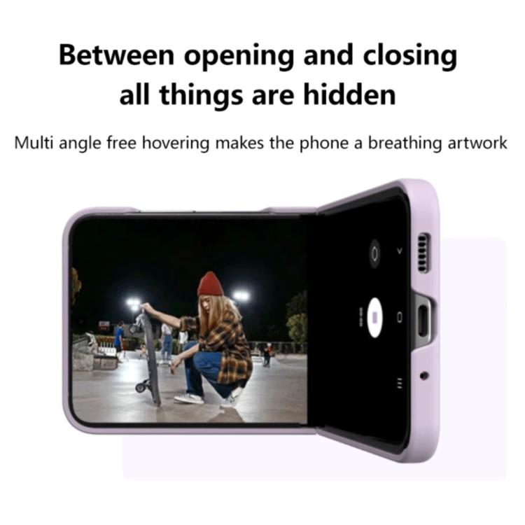 For Samsung Galaxy Z Flip7 5G Large Window Ring Holder Skin Feel PC Phone Case