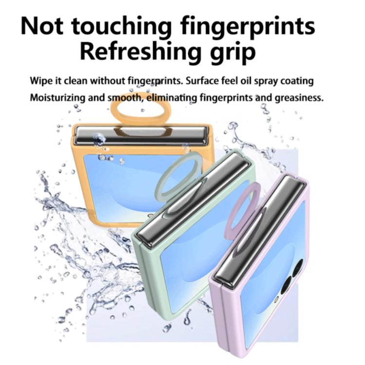 For Samsung Galaxy Z Flip7 5G Large Window Ring Holder Skin Feel PC Phone Case