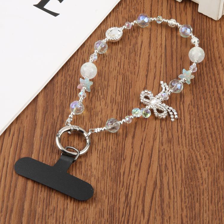 Alloy Butterfly Bead Chain Phone Anti-lost Short Lanyard