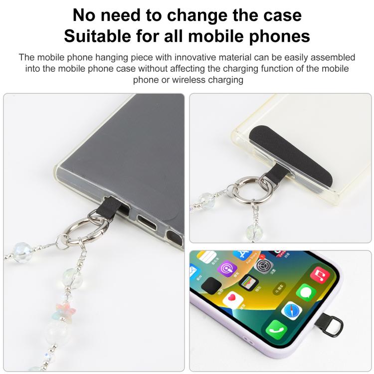 Alloy Butterfly Bead Chain Phone Anti-lost Short Lanyard
