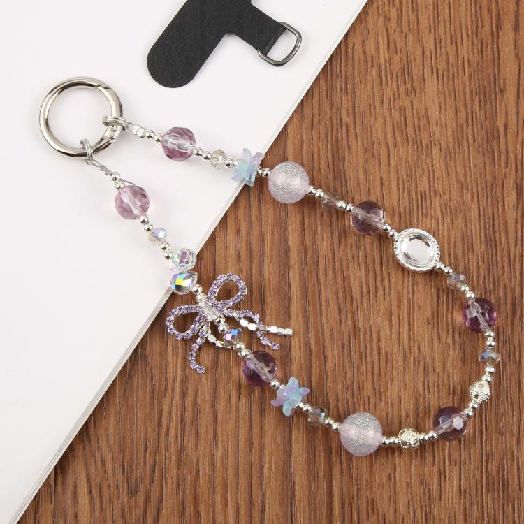 Alloy Butterfly Bead Chain Phone Anti-lost Short Lanyard