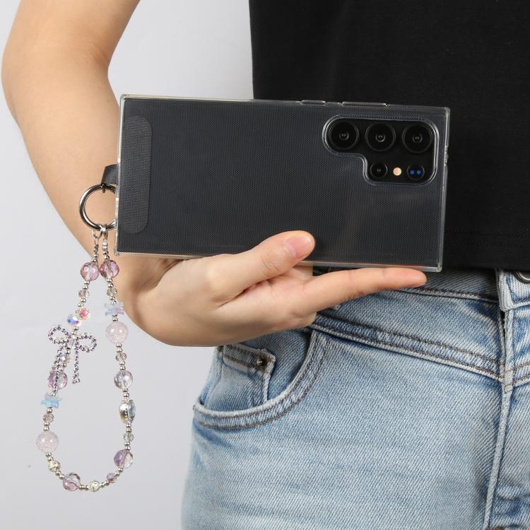 Alloy Butterfly Bead Chain Phone Anti-lost Short Lanyard