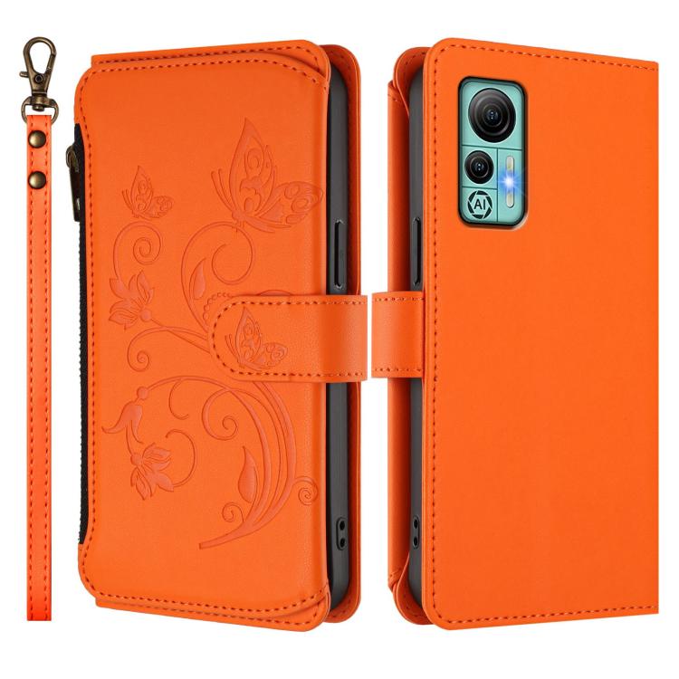 For Ulefone Note 14 Butterfly Love Flower Multi-card Zipper Wallet Leather Phone Case