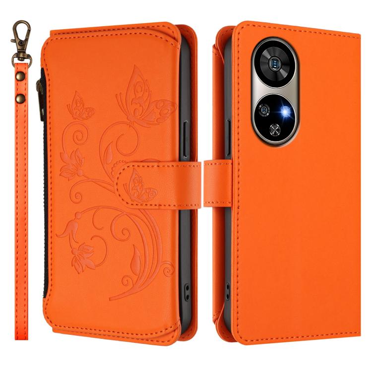 For Ulefone Note 17 Pro Butterfly Love Flower Multi-card Zipper Wallet Leather Phone Case