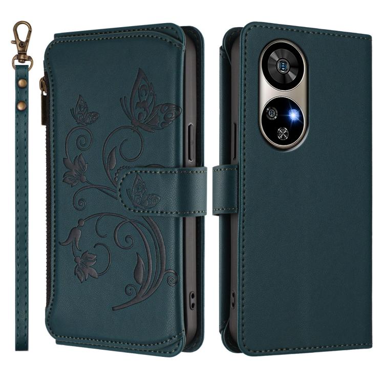 For Ulefone Note 17 Pro Butterfly Love Flower Multi-card Zipper Wallet Leather Phone Case