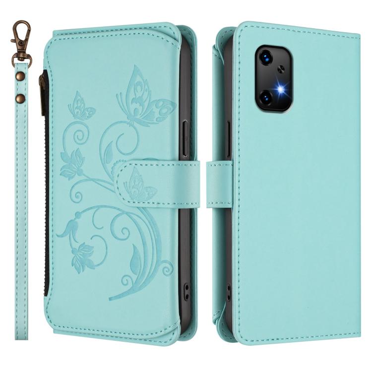 For Umidigi Bison X20 Butterfly Love Flower Multi-card Zipper Wallet Leather Phone Case