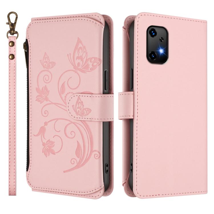 For Umidigi Bison X20 Butterfly Love Flower Multi-card Zipper Wallet Leather Phone Case
