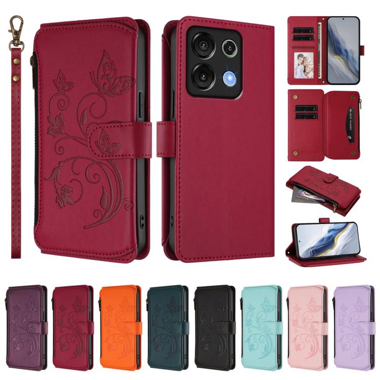 For Umidigi G9 5G Butterfly Love Flower Multi-card Zipper Wallet Leather Phone Case