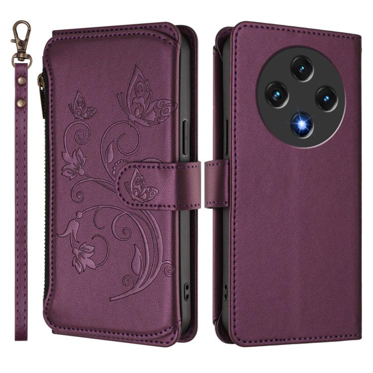 For Umidigi G100 Butterfly Love Flower Multi-card Zipper Wallet Leather Phone Case