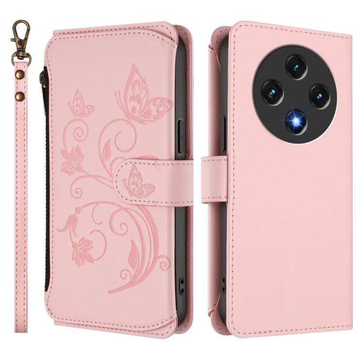For Umidigi G100 Butterfly Love Flower Multi-card Zipper Wallet Leather Phone Case