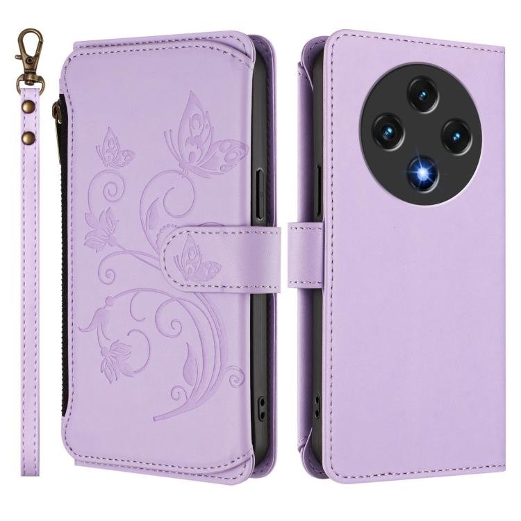 For Umidigi G100 Butterfly Love Flower Multi-card Zipper Wallet Leather Phone Case