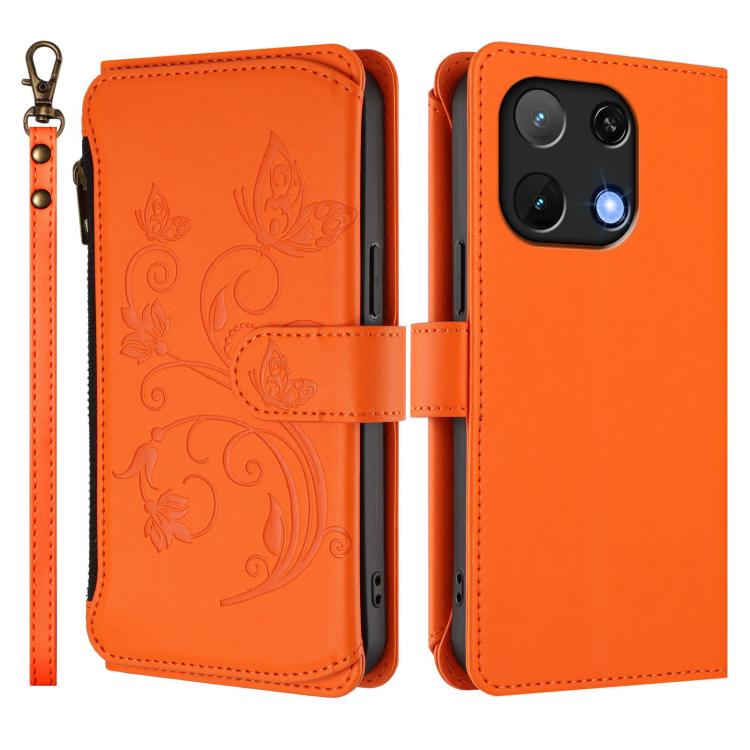For Umidigi Note 90 Butterfly Love Flower Multi-card Zipper Wallet Leather Phone Case