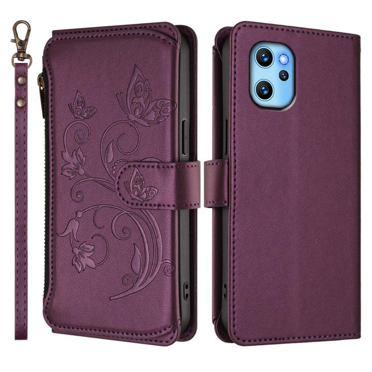 For Umidigi Power 7 Max Butterfly Love Flower Multi-card Zipper Wallet Leather Phone Case