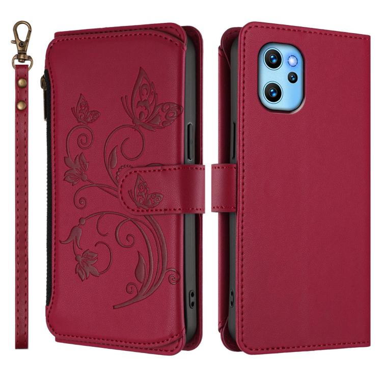 For Umidigi Power 7 Max Butterfly Love Flower Multi-card Zipper Wallet Leather Phone Case