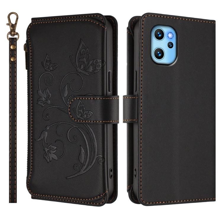 For Umidigi Power 7 Max Butterfly Love Flower Multi-card Zipper Wallet Leather Phone Case