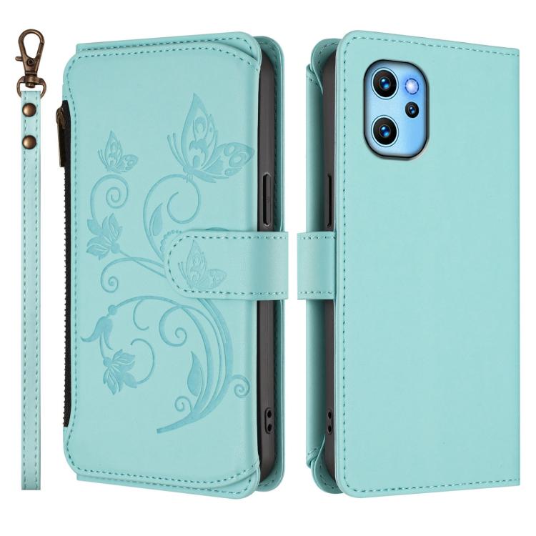 For Umidigi Power 7 Max Butterfly Love Flower Multi-card Zipper Wallet Leather Phone Case