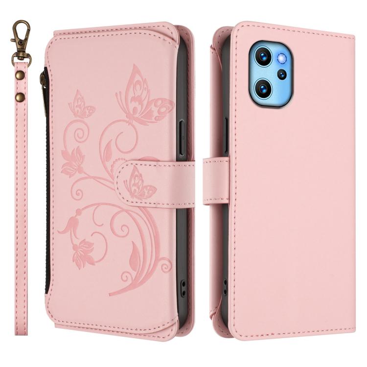 For Umidigi Power 7 Max Butterfly Love Flower Multi-card Zipper Wallet Leather Phone Case