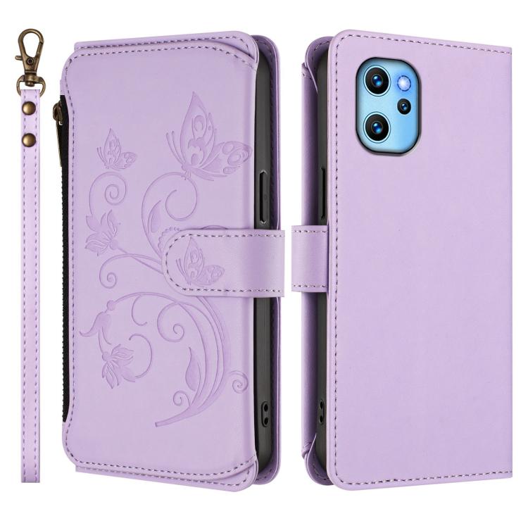 For Umidigi Power 7 Max Butterfly Love Flower Multi-card Zipper Wallet Leather Phone Case