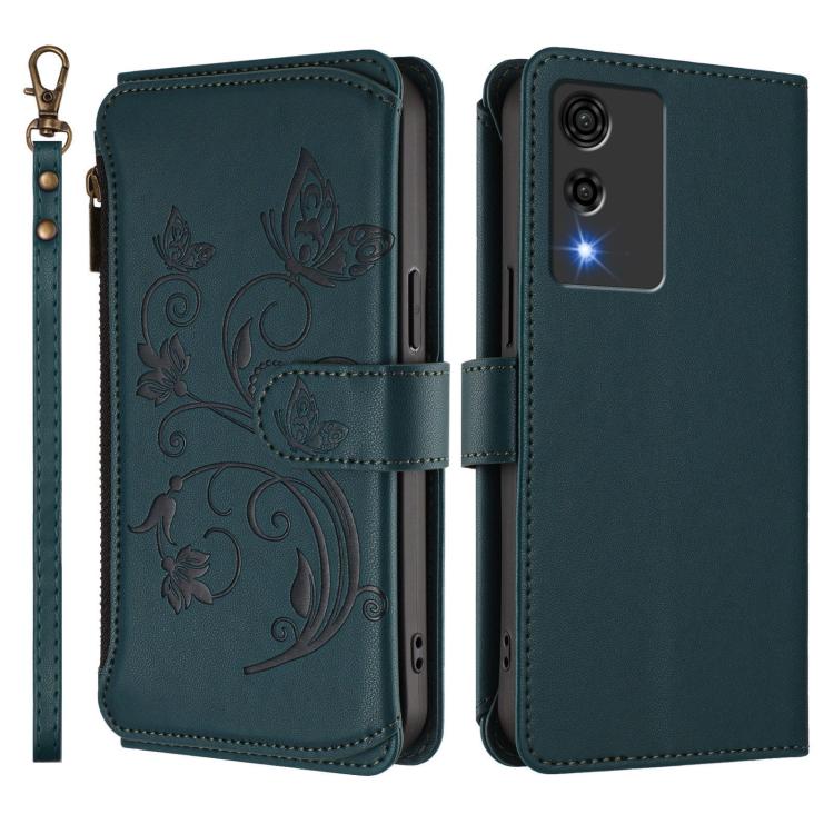 For Cubot A10 Butterfly Love Flower Multi-card Zipper Wallet Leather Phone Case