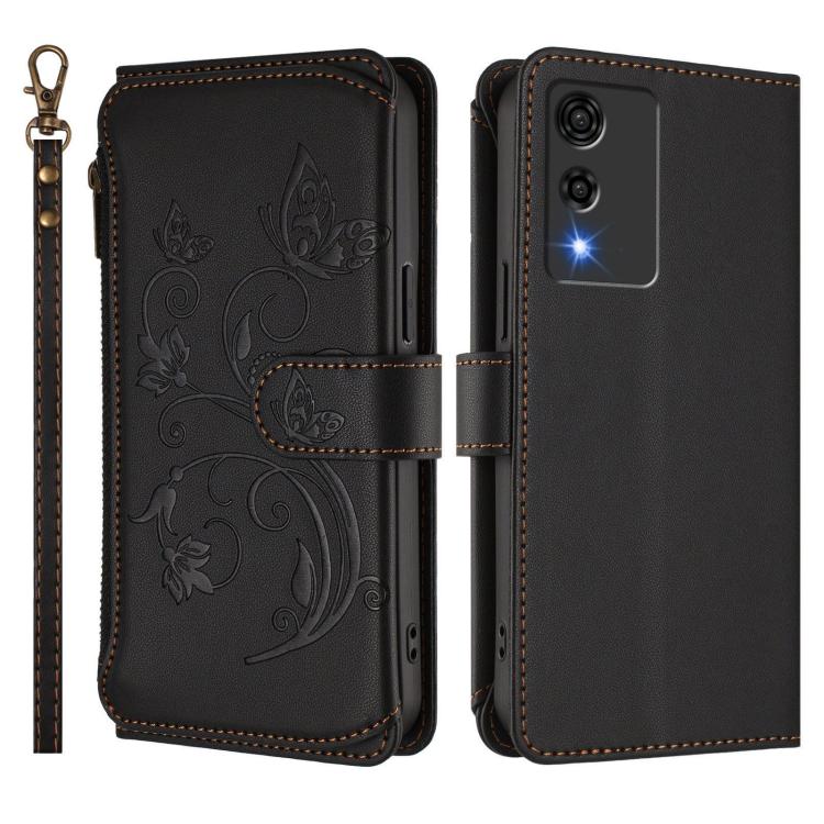 For Cubot A10 Butterfly Love Flower Multi-card Zipper Wallet Leather Phone Case