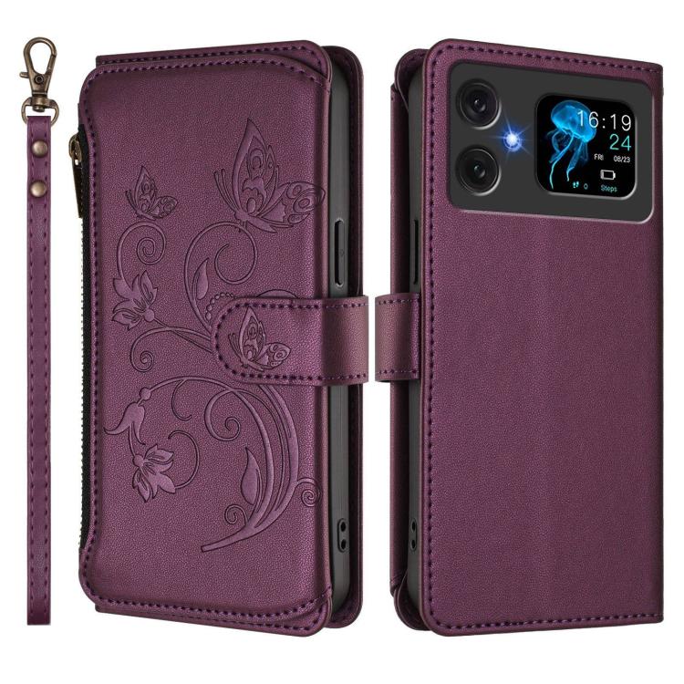 For Cubot A20 Butterfly Love Flower Multi-card Zipper Wallet Leather Phone Case