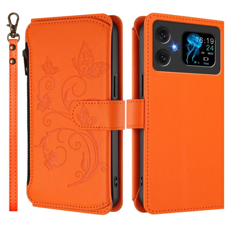 For Cubot A20 Butterfly Love Flower Multi-card Zipper Wallet Leather Phone Case