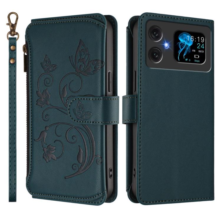 For Cubot A20 Butterfly Love Flower Multi-card Zipper Wallet Leather Phone Case
