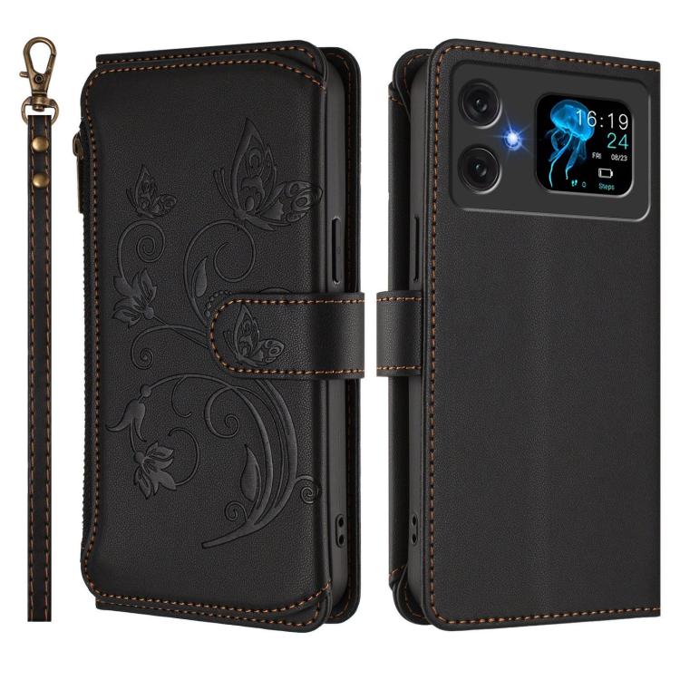 For Cubot A20 Butterfly Love Flower Multi-card Zipper Wallet Leather Phone Case