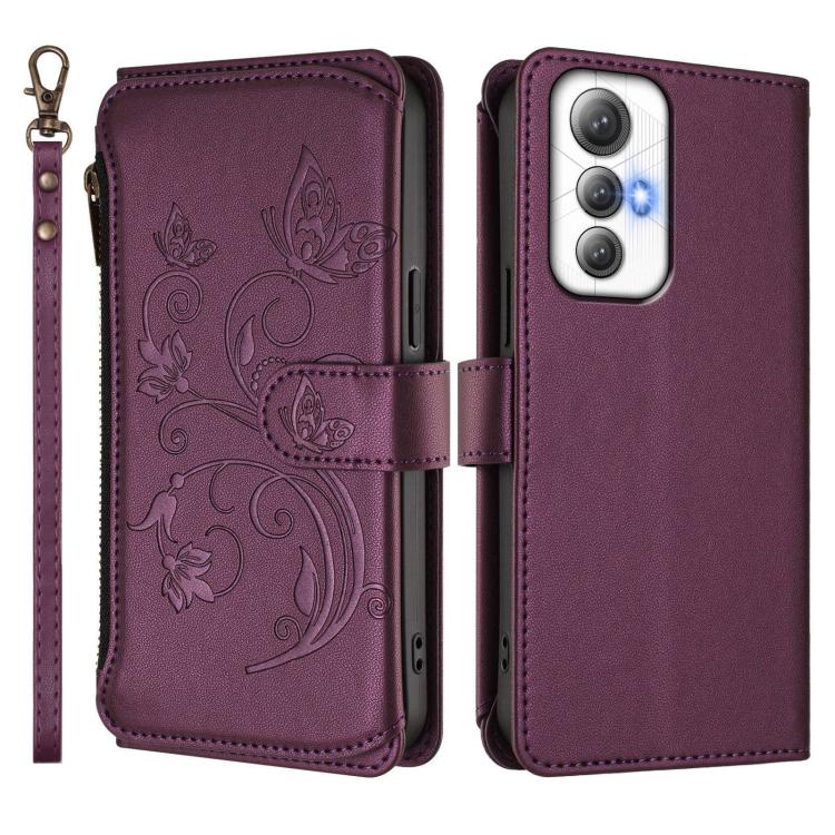 For Cubot Max 5 Butterfly Love Flower Multi-card Zipper Wallet Leather Phone Case