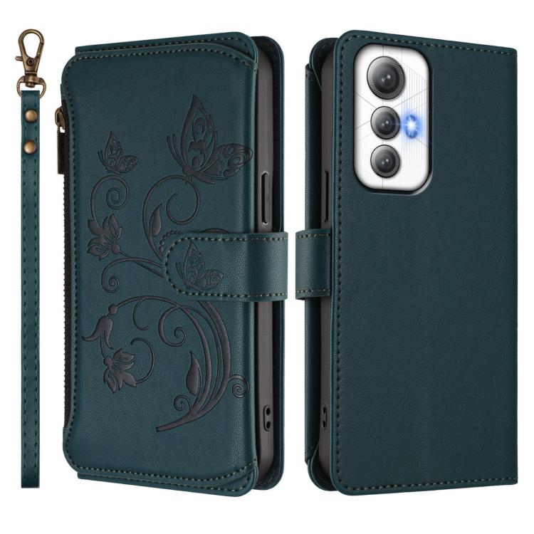 For Cubot Max 5 Butterfly Love Flower Multi-card Zipper Wallet Leather Phone Case
