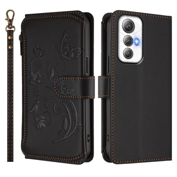For Cubot Max 5 Butterfly Love Flower Multi-card Zipper Wallet Leather Phone Case