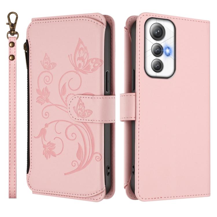 For Cubot Max 5 Butterfly Love Flower Multi-card Zipper Wallet Leather Phone Case