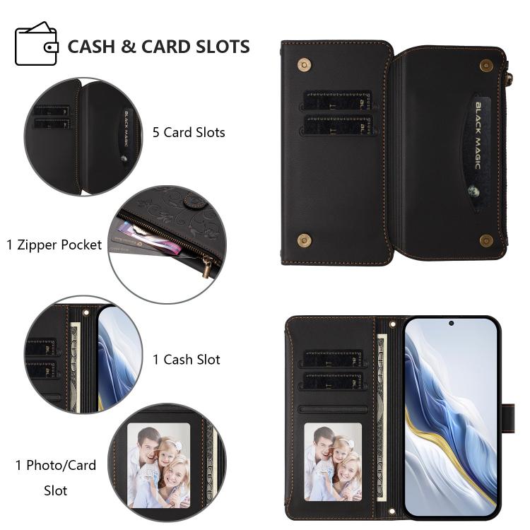 For Cubot Note 40 Butterfly Love Flower Multi-card Zipper Wallet Leather Phone Case