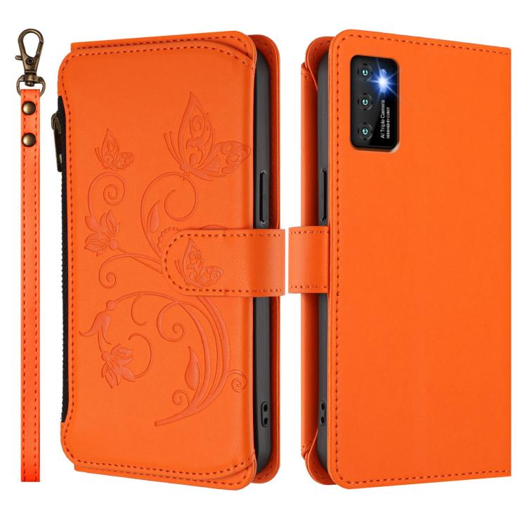 For Cubot P50 Butterfly Love Flower Multi-card Zipper Wallet Leather Phone Case