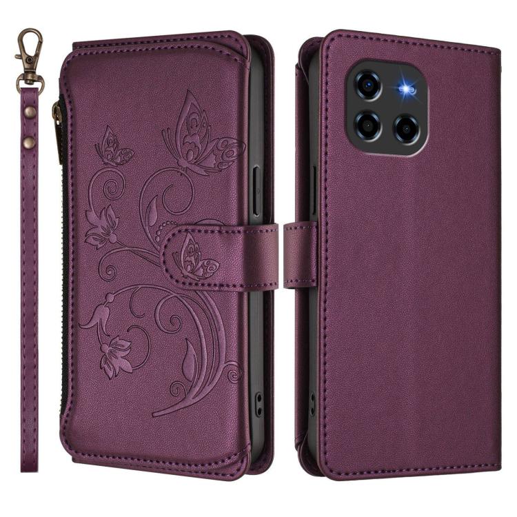 For Doogee Blade GT Butterfly Love Flower Multi-card Zipper Wallet Leather Phone Case