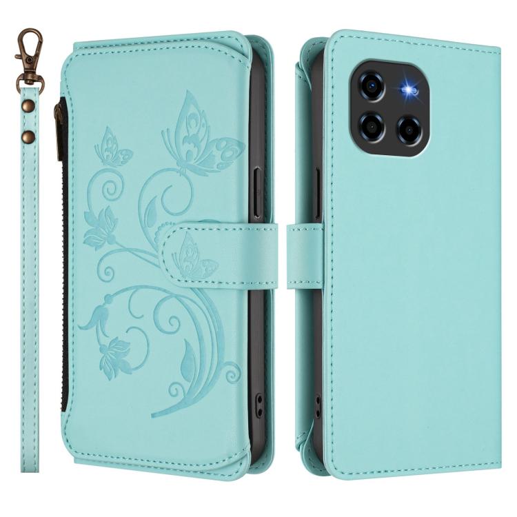 For Doogee Blade GT Butterfly Love Flower Multi-card Zipper Wallet Leather Phone Case