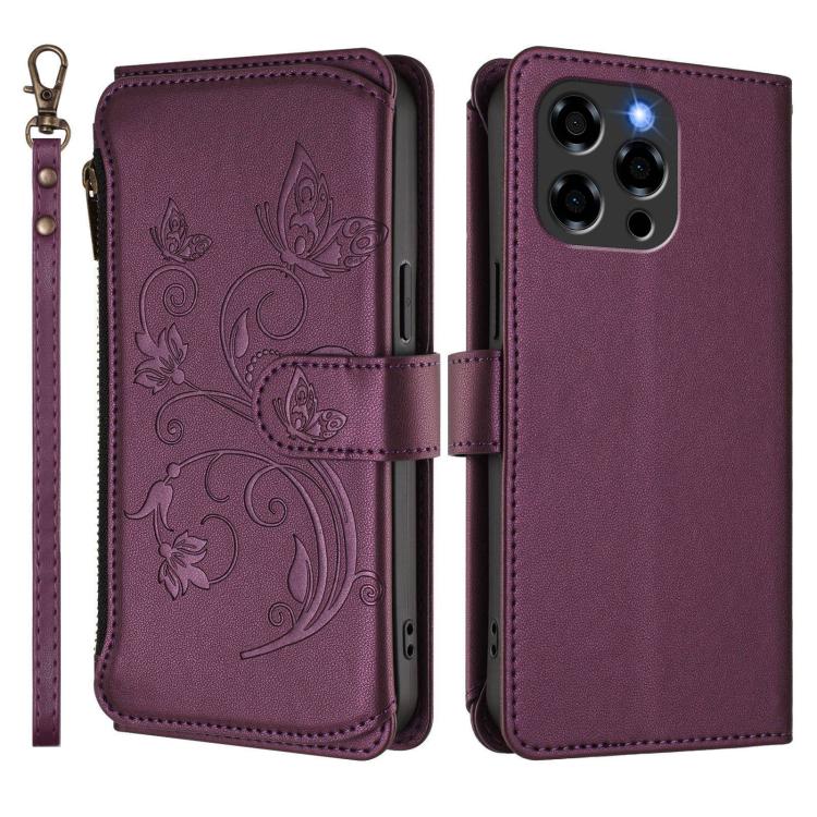 For Doogee Note 58 / Note 58 Pro Butterfly Love Flower Multi-card Zipper Wallet Leather Phone Case
