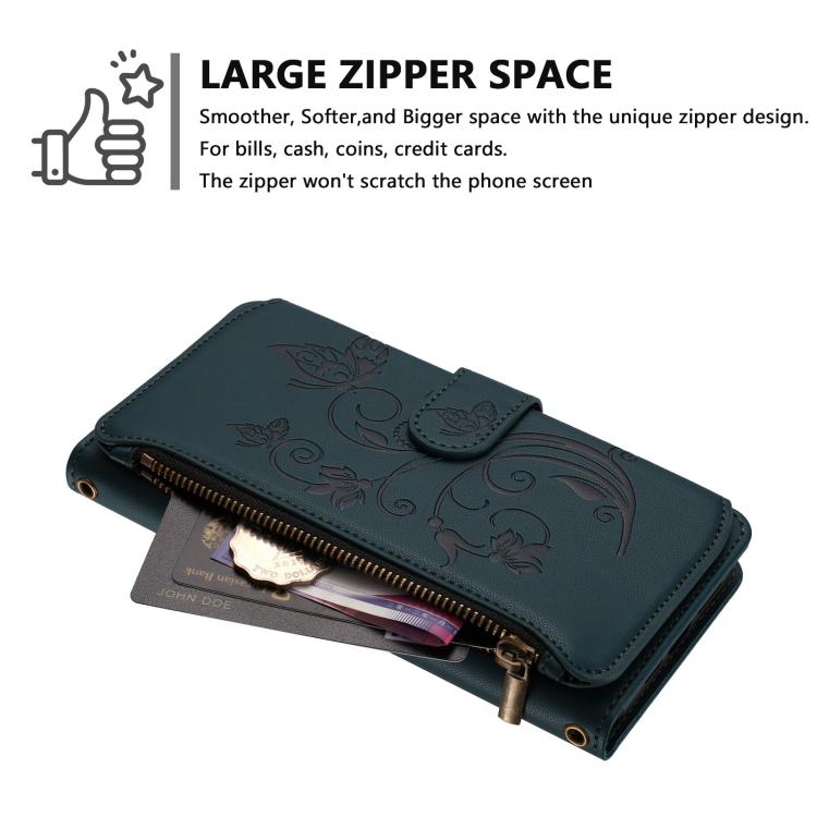 For Doogee Note 58 / Note 58 Pro Butterfly Love Flower Multi-card Zipper Wallet Leather Phone Case