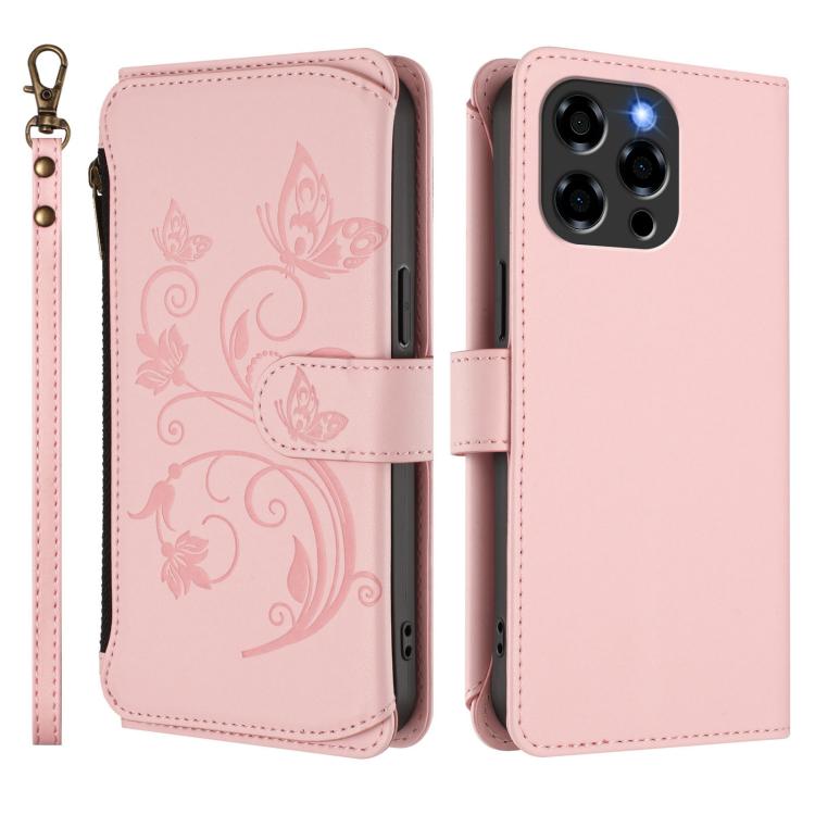For Doogee Note 58 / Note 58 Pro Butterfly Love Flower Multi-card Zipper Wallet Leather Phone Case