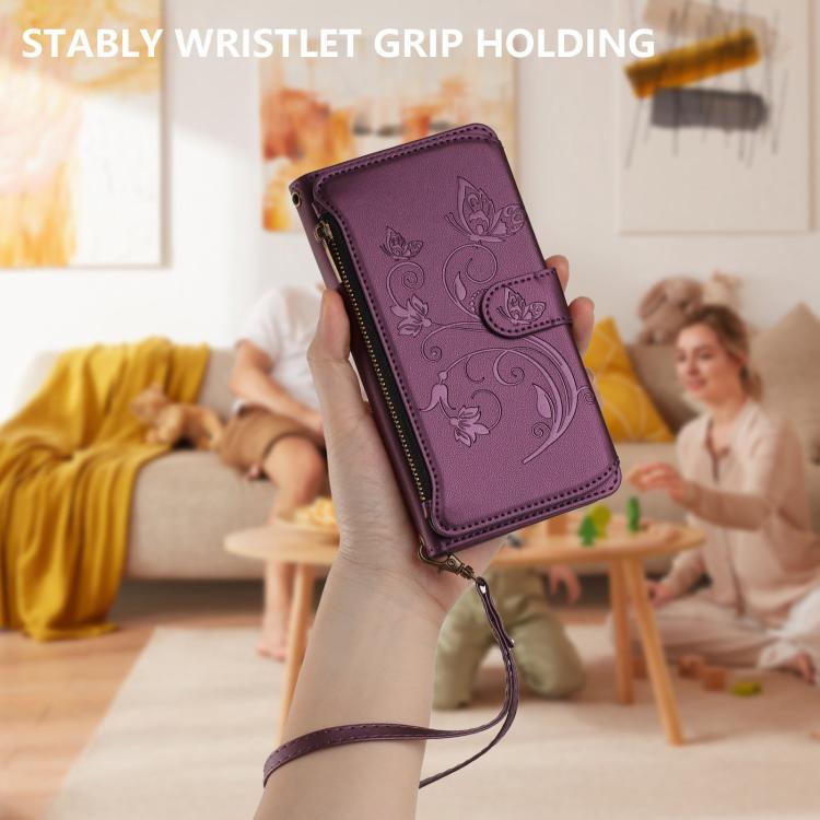 For Doogee Note 59 / Note 59 Pro Butterfly Love Flower Multi-card Zipper Wallet Leather Phone Case
